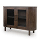 Maira Accent Cabinet with Fluted Glass Doors | Brown Mango Wood 48''