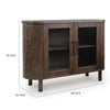 Maira Accent Cabinet with Fluted Glass Doors | Brown Mango Wood 48''