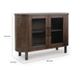Maira Accent Cabinet with Fluted Glass Doors | Brown Mango Wood 48''