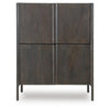 Orso Accent Cabinet with 4 Doors & Interior Shelves | Brown Wood 52"