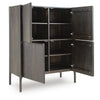 Orso Accent Cabinet with 4 Doors & Interior Shelves | Brown Wood 52"