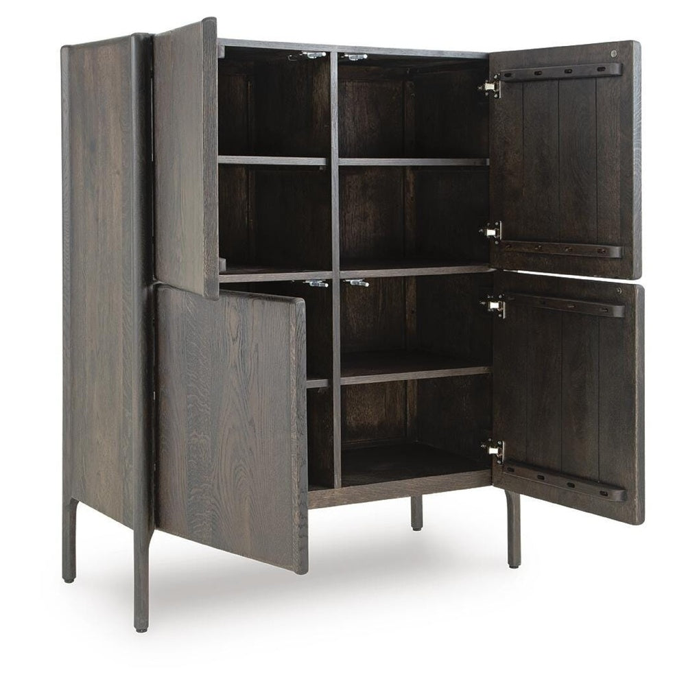 Orso Accent Cabinet with 4 Doors & Interior Shelves | Brown Wood 52"