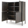 Orso Accent Cabinet with 4 Doors & Interior Shelves | Brown Wood 52"