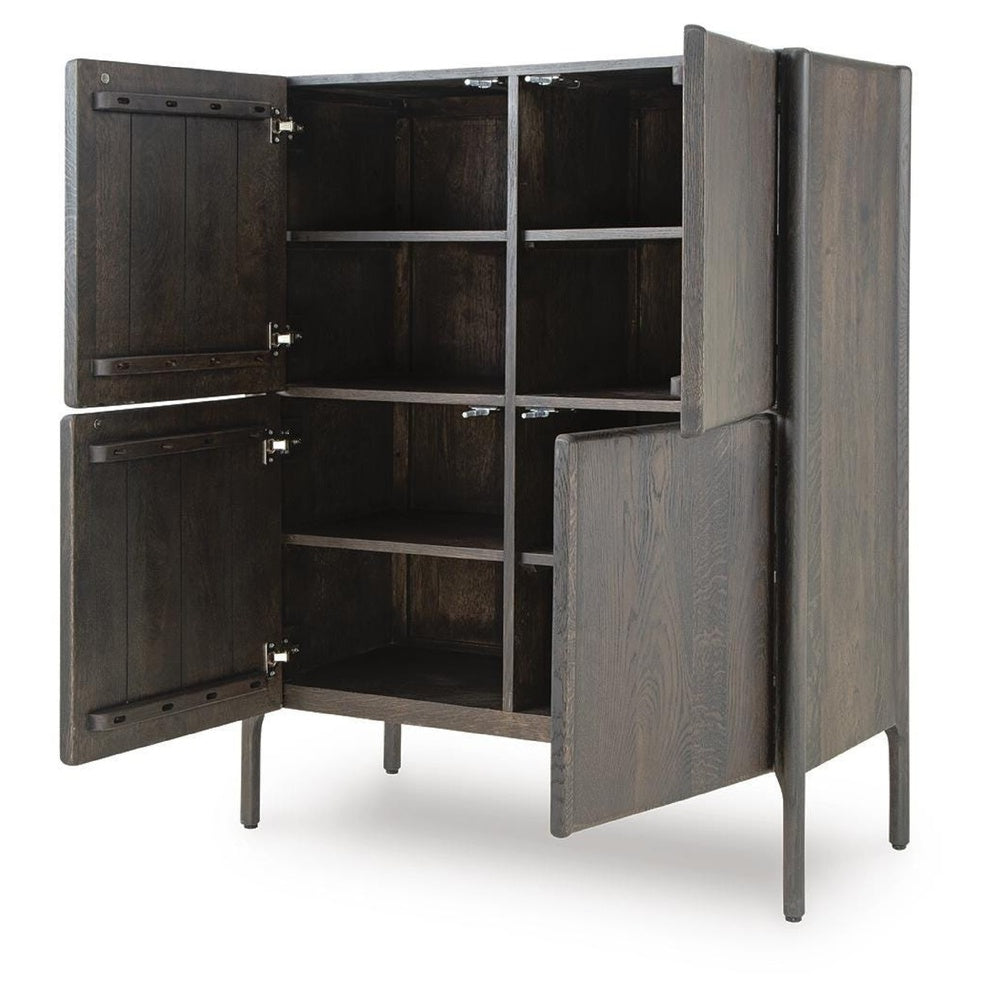 Orso Accent Cabinet with 4 Doors & Interior Shelves | Brown Wood 52"