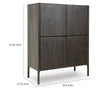 Orso Accent Cabinet with 4 Doors & Interior Shelves | Brown Wood 52"