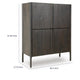 Orso Accent Cabinet with 4 Doors & Interior Shelves | Brown Wood 52"