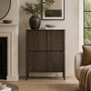 Orso Accent Cabinet with 4 Doors & Interior Shelves | Brown Wood 52"