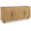 Nyara Accent Cabinet | Fluted Doors and Storage | Antique Beige Wood 68"