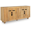 Nyara Accent Cabinet | Fluted Doors and Storage | Antique Beige Wood 68"