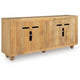 Nyara Accent Cabinet | Fluted Doors and Storage | Antique Beige Wood 68"