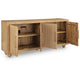 Nyara Accent Cabinet | Fluted Doors and Storage | Antique Beige Wood 68"