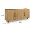 Nyara Accent Cabinet | Fluted Doors and Storage | Antique Beige Wood 68"