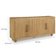 Nyara Accent Cabinet | Fluted Doors and Storage | Antique Beige Wood 68"