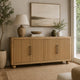 Nyara Accent Cabinet | Fluted Doors and Storage | Antique Beige Wood 68"