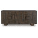 Zelma Geometric Accent Cabinet with 4 Doors Storage | Dark Brown Wood 68"