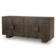 Zelma Geometric Accent Cabinet with 4 Doors Storage | Dark Brown Wood 68"