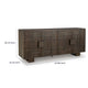 Zelma Geometric Accent Cabinet with 4 Doors Storage | Dark Brown Wood 68"