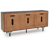 Monty Starburst Accent Cabinet | Metal Legs | Storage | Gray-Brown Wood 64"