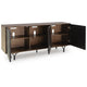 Monty Starburst Accent Cabinet | Metal Legs | Storage | Gray-Brown Wood 64"