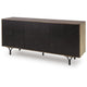Monty Starburst Accent Cabinet | Metal Legs | Storage | Gray-Brown Wood 64"