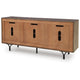 Monty Starburst Accent Cabinet | Metal Legs | Storage | Gray-Brown Wood 64"