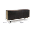 Monty Starburst Accent Cabinet | Metal Legs | Storage | Gray-Brown Wood 64"