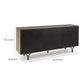 Monty Starburst Accent Cabinet | Metal Legs | Storage | Gray-Brown Wood 64"