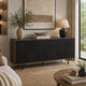 Monty Starburst Accent Cabinet | Metal Legs | Storage | Gray-Brown Wood 64"