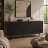 Monty Starburst Accent Cabinet | Metal Legs | Storage | Gray-Brown Wood 64"