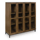 Recca Accent Cabinet | Glass Doors | Adjustable Shelves | Gray-Brown Wood 50"
