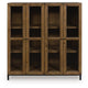 Recca Accent Cabinet | Glass Doors | Adjustable Shelves | Gray-Brown Wood 50"