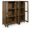 Recca Accent Cabinet | Glass Doors | Adjustable Shelves | Gray-Brown Wood 50"