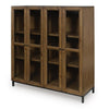 Recca Accent Cabinet | Glass Doors | Adjustable Shelves | Gray-Brown Wood 50"