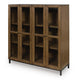Recca Accent Cabinet | Glass Doors | Adjustable Shelves | Gray-Brown Wood 50"