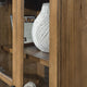 Recca Accent Cabinet | Glass Doors | Adjustable Shelves | Gray-Brown Wood 50"