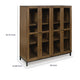 Recca Accent Cabinet | Glass Doors | Adjustable Shelves | Gray-Brown Wood 50"