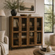 Recca Accent Cabinet | Glass Doors | Adjustable Shelves | Gray-Brown Wood 50"