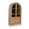 Deno Arched Accent Cabinet with Glass Doors | Natural Brown-Black Wood 74"