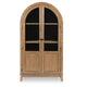 Deno Arched Accent Cabinet with Glass Doors | Natural Brown-Black Wood 74"
