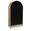 Deno Arched Accent Cabinet with Glass Doors | Natural Brown-Black Wood 74"