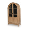 Deno Arched Accent Cabinet with Glass Doors | Natural Brown-Black Wood 74"