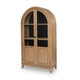Deno Arched Accent Cabinet with Glass Doors | Natural Brown-Black Wood 74"