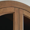 Deno Arched Accent Cabinet with Glass Doors | Natural Brown-Black Wood 74"
