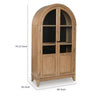 Deno Arched Accent Cabinet with Glass Doors | Natural Brown-Black Wood 74"