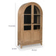 Deno Arched Accent Cabinet with Glass Doors | Natural Brown-Black Wood 74"