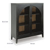 Arnie Bar Cabinet with Shelves | Arched Glass Doors | Black Brown Wood 48"