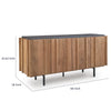 Kayra Accent Cabinet with Charcoal Top | Black Metal Legs | Brown Wood 66"