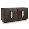 Elsie Accent Cabinet with White Marble Handles | Espresso Brown Wood 65"