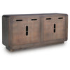 Elsie Accent Cabinet with White Marble Handles | Espresso Brown Wood 65"