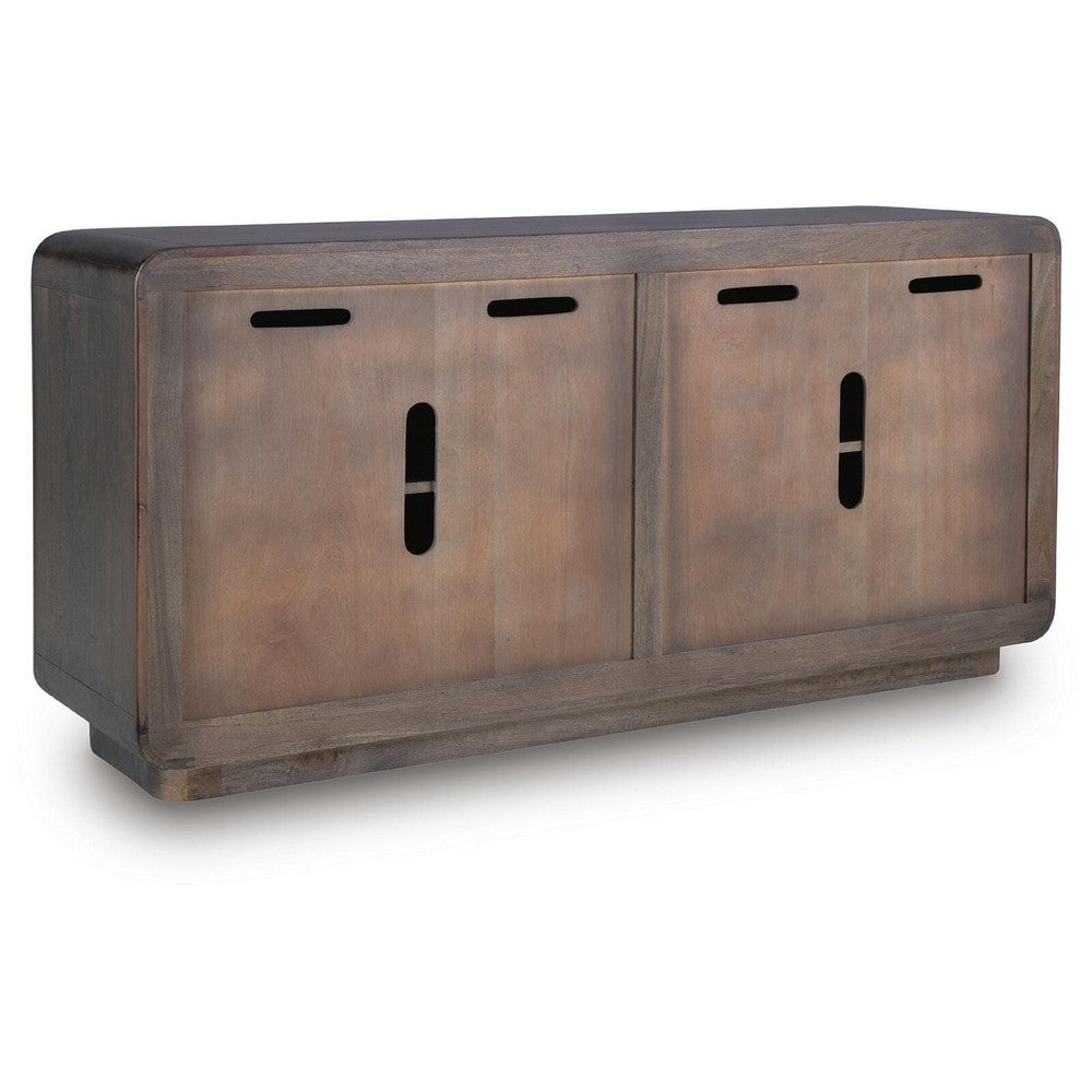 Elsie Accent Cabinet with White Marble Handles | Espresso Brown Wood 65"